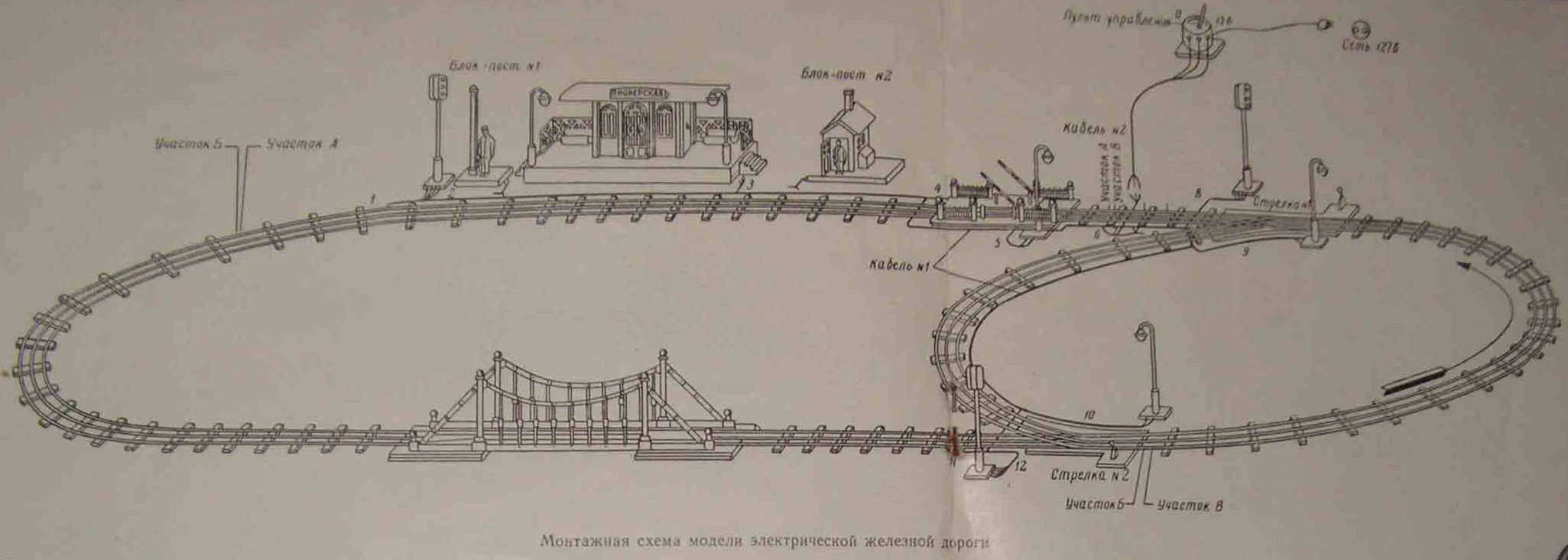 Монтажная схема электрической железной дороги Монтажная схема электрической железной дороги